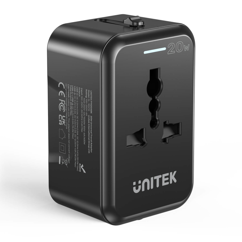 Unitek Ładowarka podróżna EU/US/UK/AUS PD 20 W | PartsPC.pl