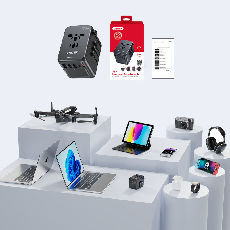 Unitek Ładowarka podróżna EU/US/UK/AUS PD 35 W | PartsPC.pl