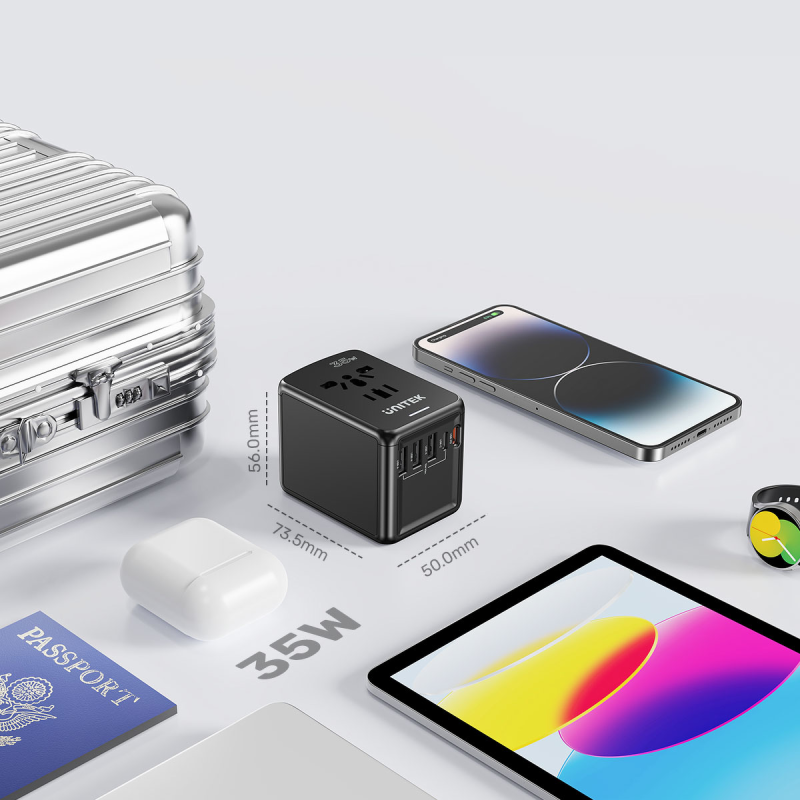 Unitek Ładowarka podróżna EU/US/UK/AUS PD 35 W | PartsPC.pl