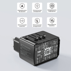 Unitek Ładowarka podróżna EU/US/UK/AUS PD 35 W | PartsPC.pl