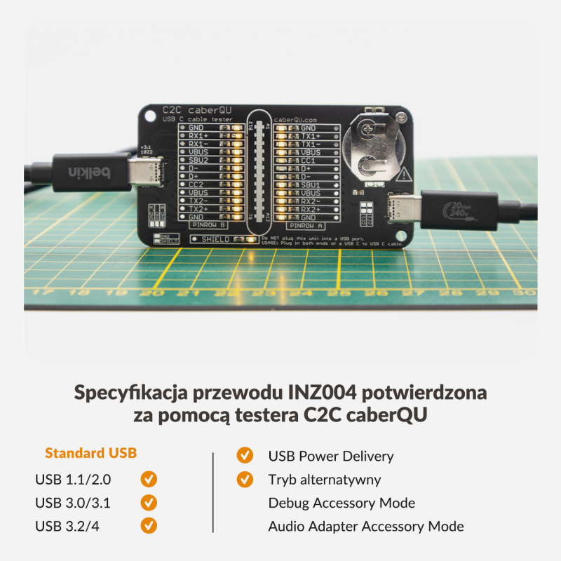 Belkin Kabel USB-C 240W + 20Gbps, 2 m - Dyski twarde | PartsPC.pl