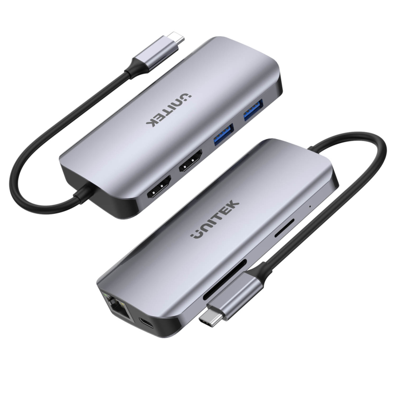 Unitek Aktywny hub USB-C 5Gbps, 2x HDMI 4K, czytnik... | PartsPC.pl