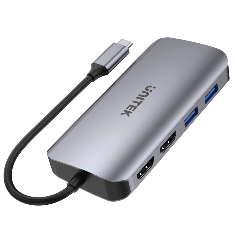 Unitek Aktywny hub USB-C 5Gbps, 2x HDMI 4K, czytnik... | PartsPC.pl
