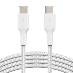 Belkin 2 Kable w oplocie USB-C na USB-C 60W, 1 m, białe | PartsPC.pl