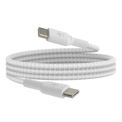Belkin 2 Kable w oplocie USB-C na USB-C 60W, 1 m, białe | PartsPC.pl
