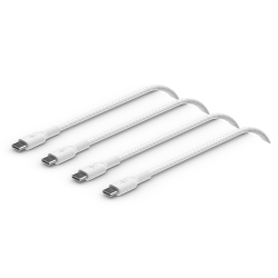 Belkin 2 Kable w oplocie USB-C na USB-C 60W, 1 m, białe | PartsPC.pl