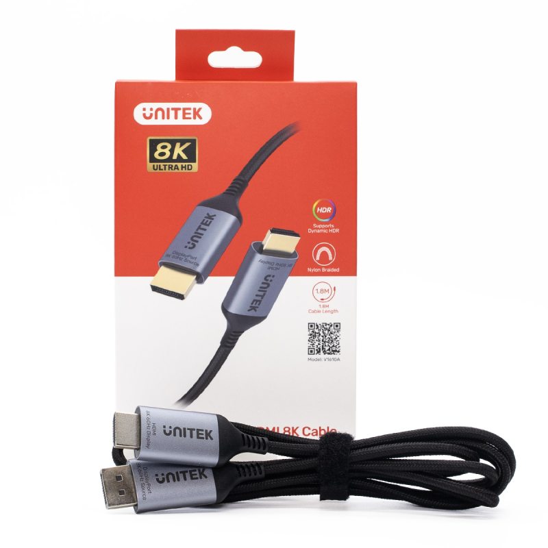 Unitek Kabel DisplayPort 1.4 do HDMI 2.1, 8K, 1,8m | PartsPC.pl