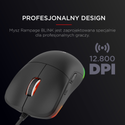 Rampage BLINK myszka gamingowa przewodowa USB, 12800... | PartsPC.pl