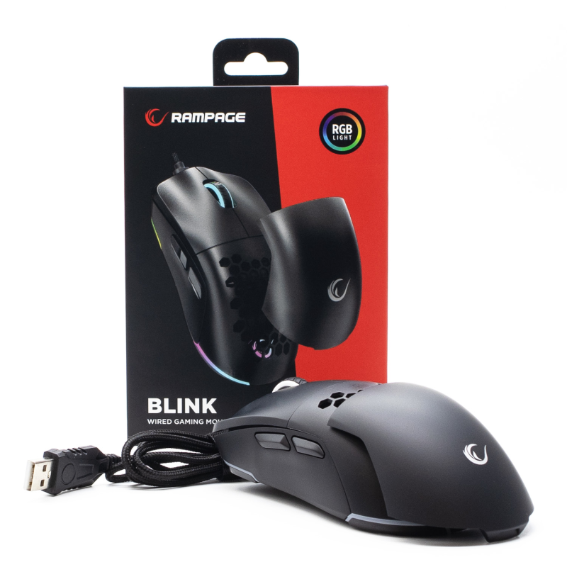 Rampage BLINK myszka gamingowa przewodowa USB, 12800... | PartsPC.pl