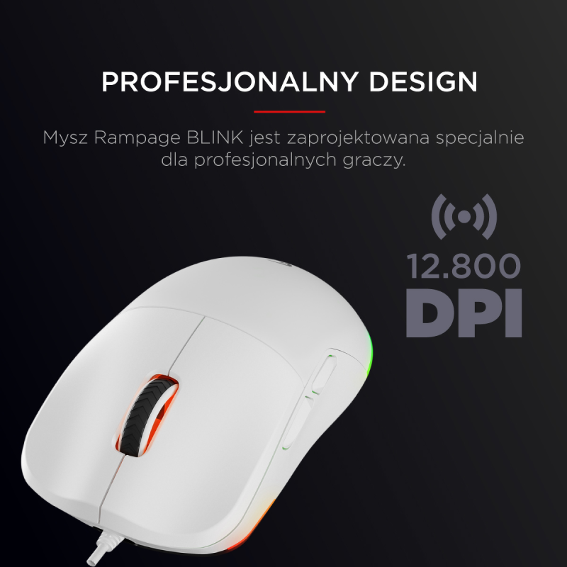 Rampage BLINK myszka gamingowa przewodowa USB, 12800... | PartsPC.pl