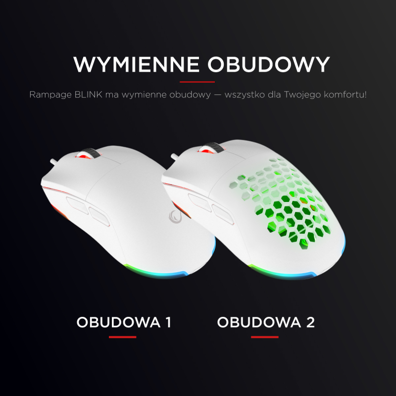 Rampage BLINK myszka gamingowa przewodowa USB, 12800... | PartsPC.pl