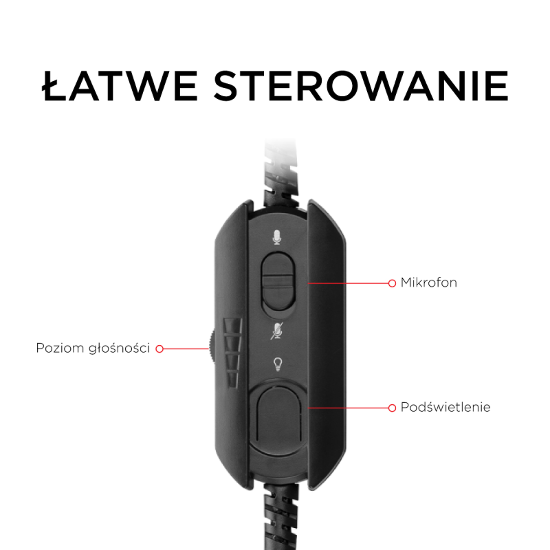 Rampage RM-K19 Plus Przewodowe słuchawki gamingowe z... | PartsPC.pl