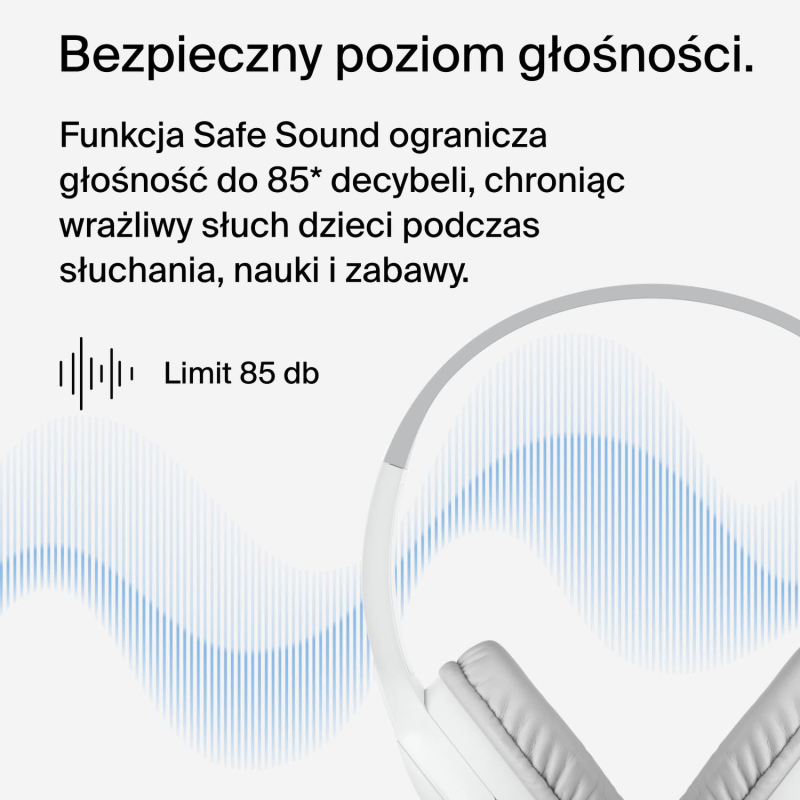 Belkin Bezprzewodowe słuchawki nauszne dla dzieci, białe | PartsPC.pl