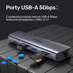 Unitek Hub 9w1 USB C Gigabit Ethernet HDMI VGA 3x USB A... | PartsPC.pl