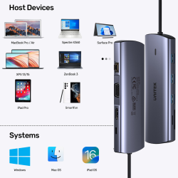 Unitek Hub 9w1 USB C Gigabit Ethernet HDMI VGA 3x USB A... | PartsPC.pl