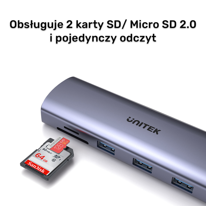 Unitek Hub 9w1 USB C Gigabit Ethernet HDMI VGA 3x USB A... | PartsPC.pl