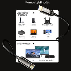 Unitek Kabel optyczny HDMI 2.1 AOC 8K 120Hz 70m | PartsPC.pl