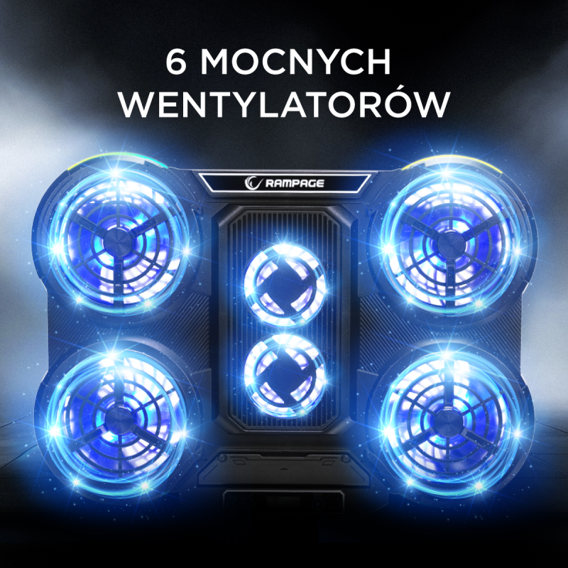 Rampage PROTE R6 - Podstawka chłodząca pod laptop... | PartsPC.pl