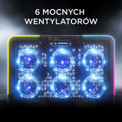 Rampage Sixpower R9 - Podstawka chłodząca pod laptop... | PartsPC.pl