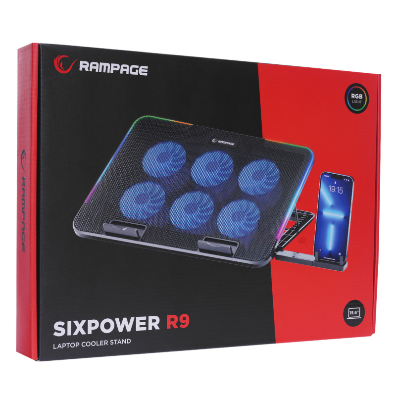 Rampage Sixpower R9 - Podstawka chłodząca pod laptop... | PartsPC.pl