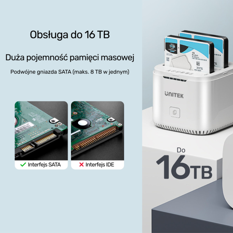 Unitek Stacja klonująca Bay SATA USB3.0 do SATA6G 2,5" z... | PartsPC.pl