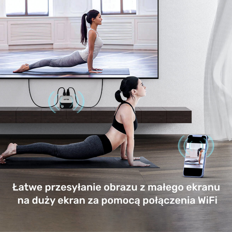 Unitek Bezprzewodowy transmiter HDMI 4K 60Hz zasięg do 8m | PartsPC.pl