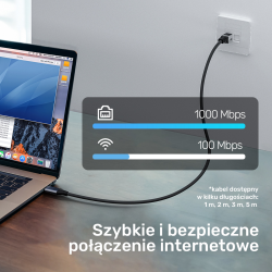 Unitek Kabel Ethernet USB C RJ-45 LAN, przewód sieciowy... | PartsPC.pl