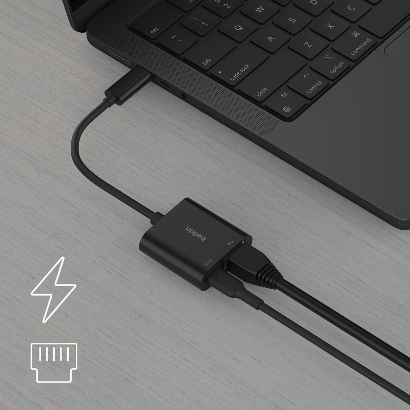 Belkin Adapter USB-C - Ethernet z funkcją ładowania PD... | PartsPC.pl