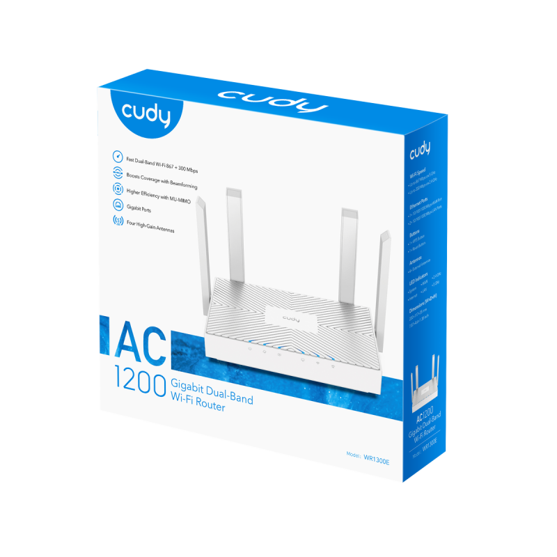 CUDY WR1300E | router, Wi-Fi 5, 2,4GHz/5GHz, Gigabit... | PartsPC.pl