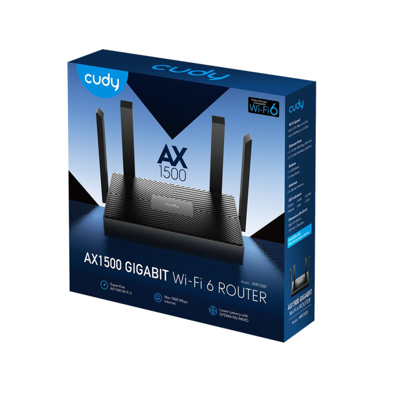 CUDY WR1500 | router, Wi-Fi 6, 2,4GHz/5GHz, Gigabit, MESH | PartsPC.pl