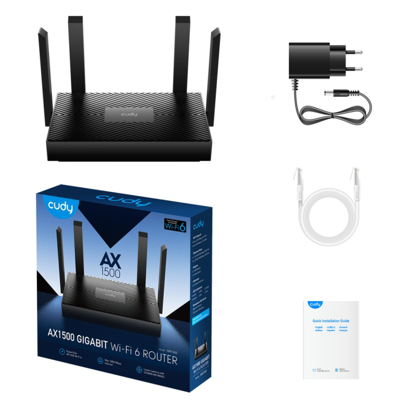 CUDY WR1500 | router, Wi-Fi 6, 2,4GHz/5GHz, Gigabit, MESH | PartsPC.pl