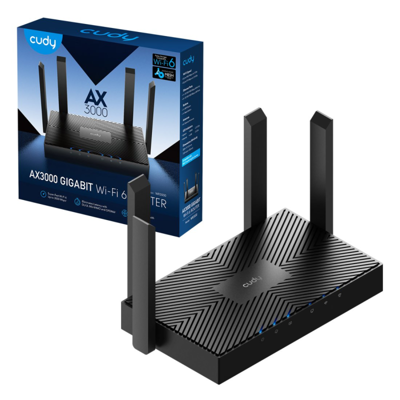 CUDY WR3000 | router, Wi-Fi 6, 2,4GHz/5GHz, Gigabit, MESH | PartsPC.pl
