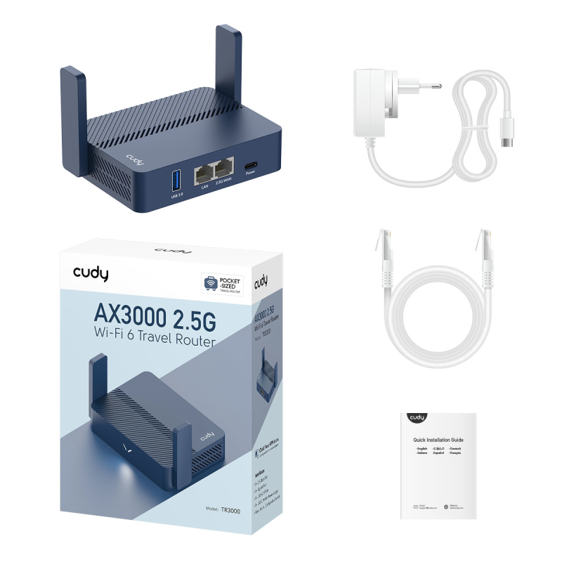 CUDY TR3000 | router, Wi-Fi 6, 2,4GHz/5GHz, USB... | PartsPC.pl