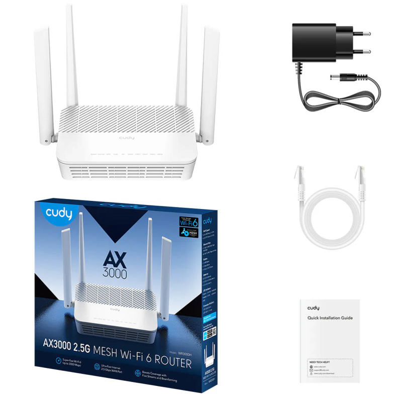 CUDY WR3000H | router, Wi-Fi 6, 2,4GHz/5GHz... | PartsPC.pl