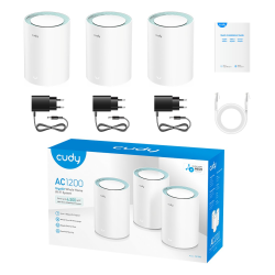 CUDY M1300(3-Pack) | Mesh, WiFi 5, 2,4GHz/5GHz, Gigabit | PartsPC.pl