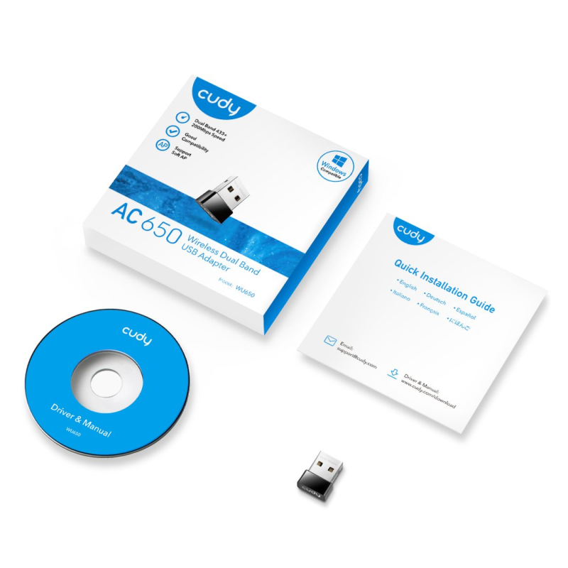 CUDY WU650 | karta sieciowa, adapter Wi-Fi, 2,4GHz/5GHz... | PartsPC.pl