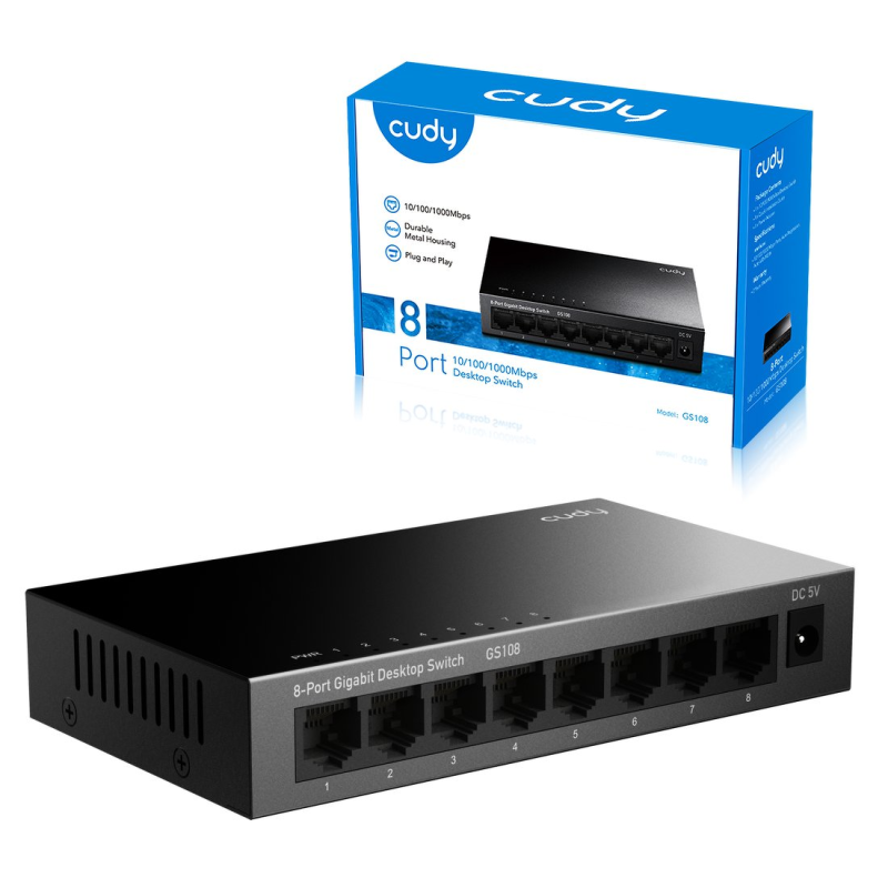CUDY GS108 | przełącznik sieciowy, 8-portowy, Gigabit... | PartsPC.pl