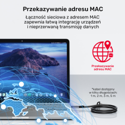 Unitek Kabel Ethernet USB C RJ-45 LAN, przewód sieciowy... | PartsPC.pl