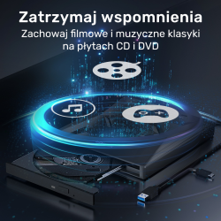 Unitek Nagrywarka zewnętrzna DVD/CD, Hub USB 5Gbps... | PartsPC.pl