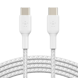 Belkin Kabel USB C na USB C 60W oplot, biały 0,15m | PartsPC.pl