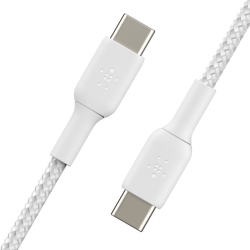 Belkin Kabel USB C na USB C 60W oplot, biały 0,15m | PartsPC.pl