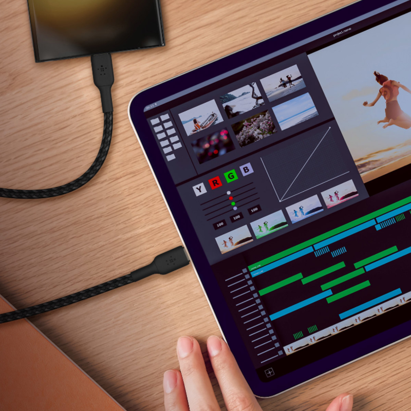 Belkin Kabel USB C na USB C 60W oplot, czarny 2m | PartsPC.pl