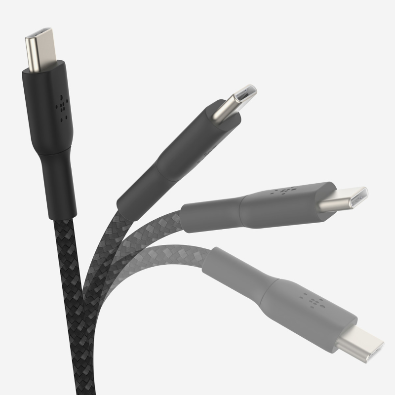 Belkin Kabel USB C na USB C 60W oplot, czarny 2m | PartsPC.pl