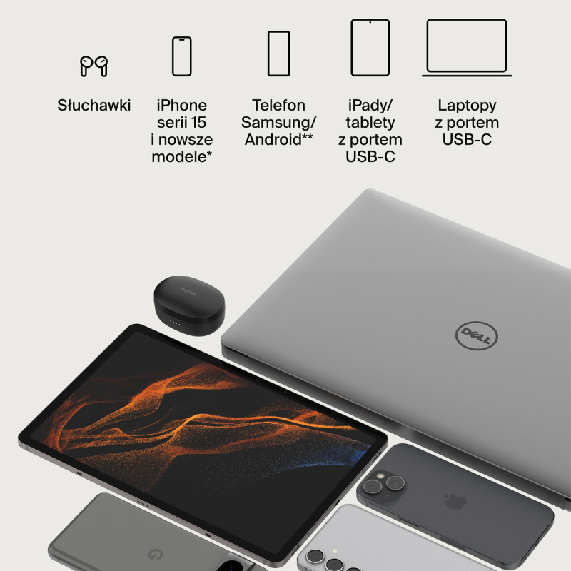 Belkin Kabel USB C na USB C 60W oplot, czarny 2m | PartsPC.pl