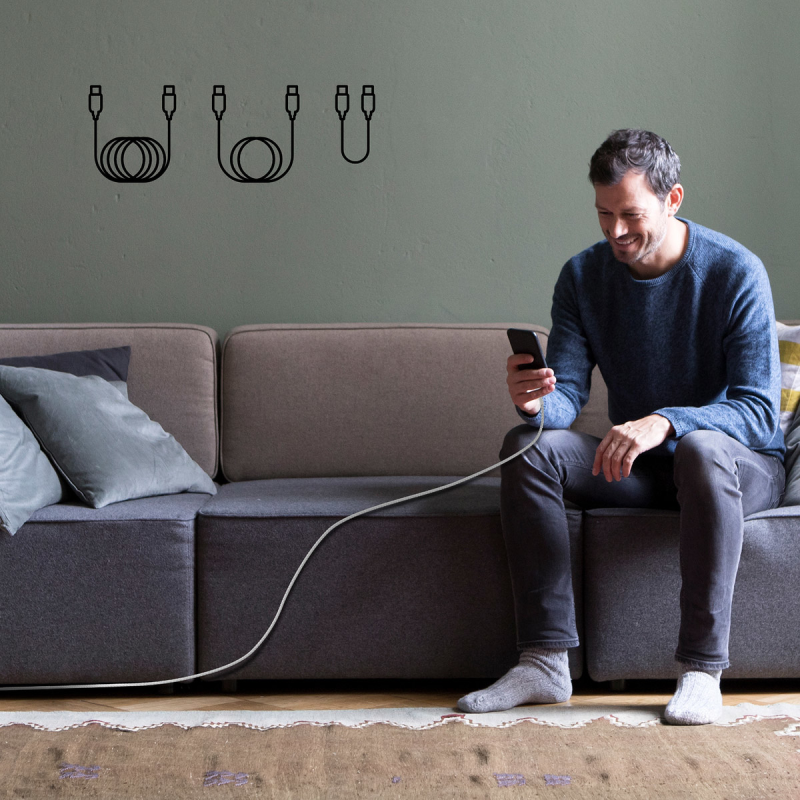 Belkin Kabel USB C na USB C 60W oplot, biały 2m | PartsPC.pl