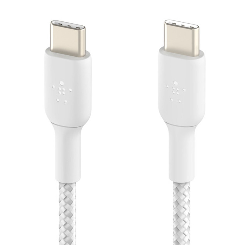 Belkin Kabel USB C na USB C 60W oplot, biały 2m | PartsPC.pl