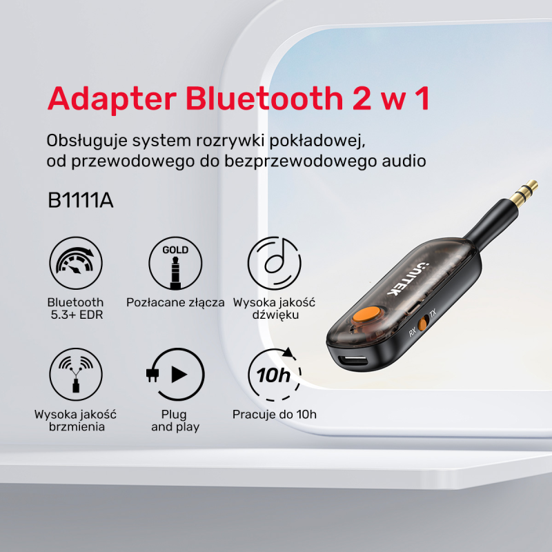 UNITEK 2w1 Adapter Bluetooth 5.3 nadajnik/odbiornik... | PartsPC.pl