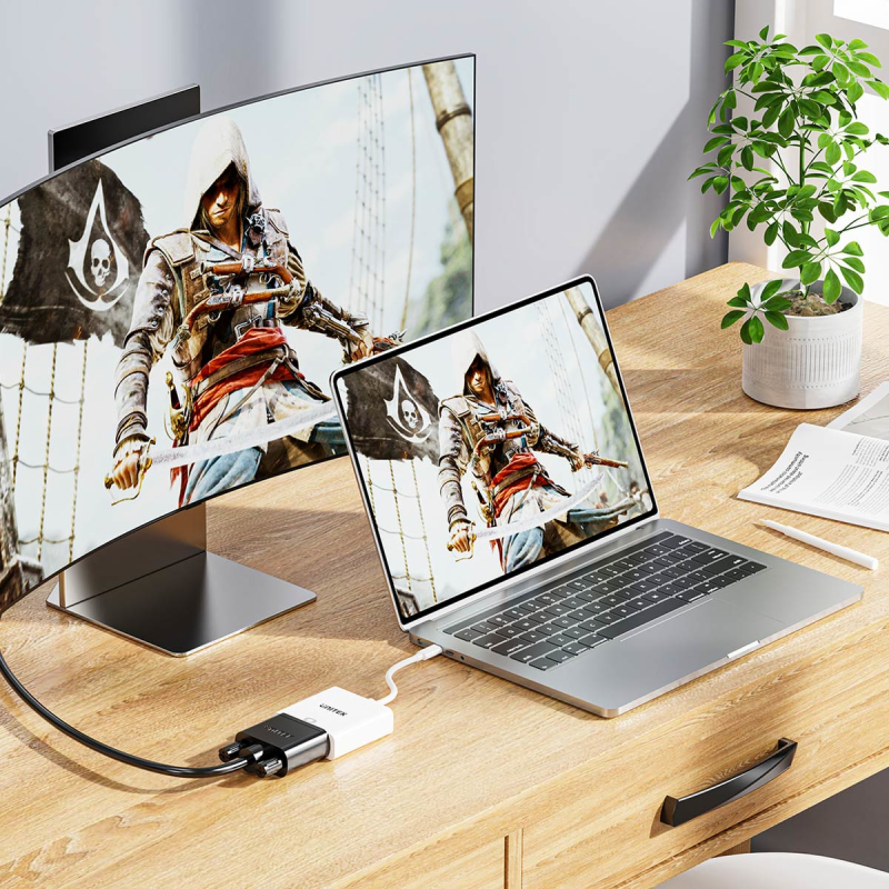 Unitek Adapter USB-C na DVI 1080P@60Hz, biały, 15cm | PartsPC.pl