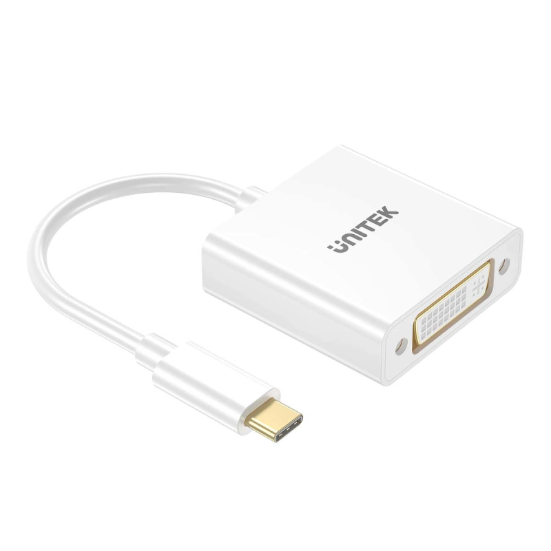 Unitek Adapter USB-C na DVI 1080P@60Hz, biały, 15cm | PartsPC.pl