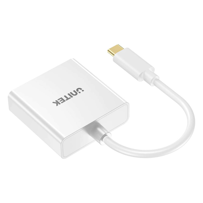 Unitek Adapter USB-C na DVI 1080P@60Hz, biały, 15cm | PartsPC.pl